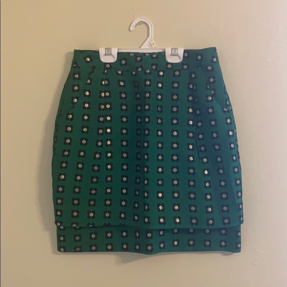 Anthropologie Never Before Worn Green Mini Skirt